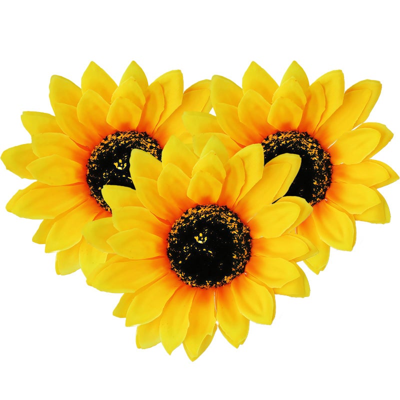 SYBL 3PCS Women Girls Simulation Yellow Floral Fall Sunflower Hair Clips Alligator Clips Hairpin Hair Clamp Barrettes Headwear Hair Hair Styling Accessories for Party Beach Vacation Wedding Bridal - Image 1